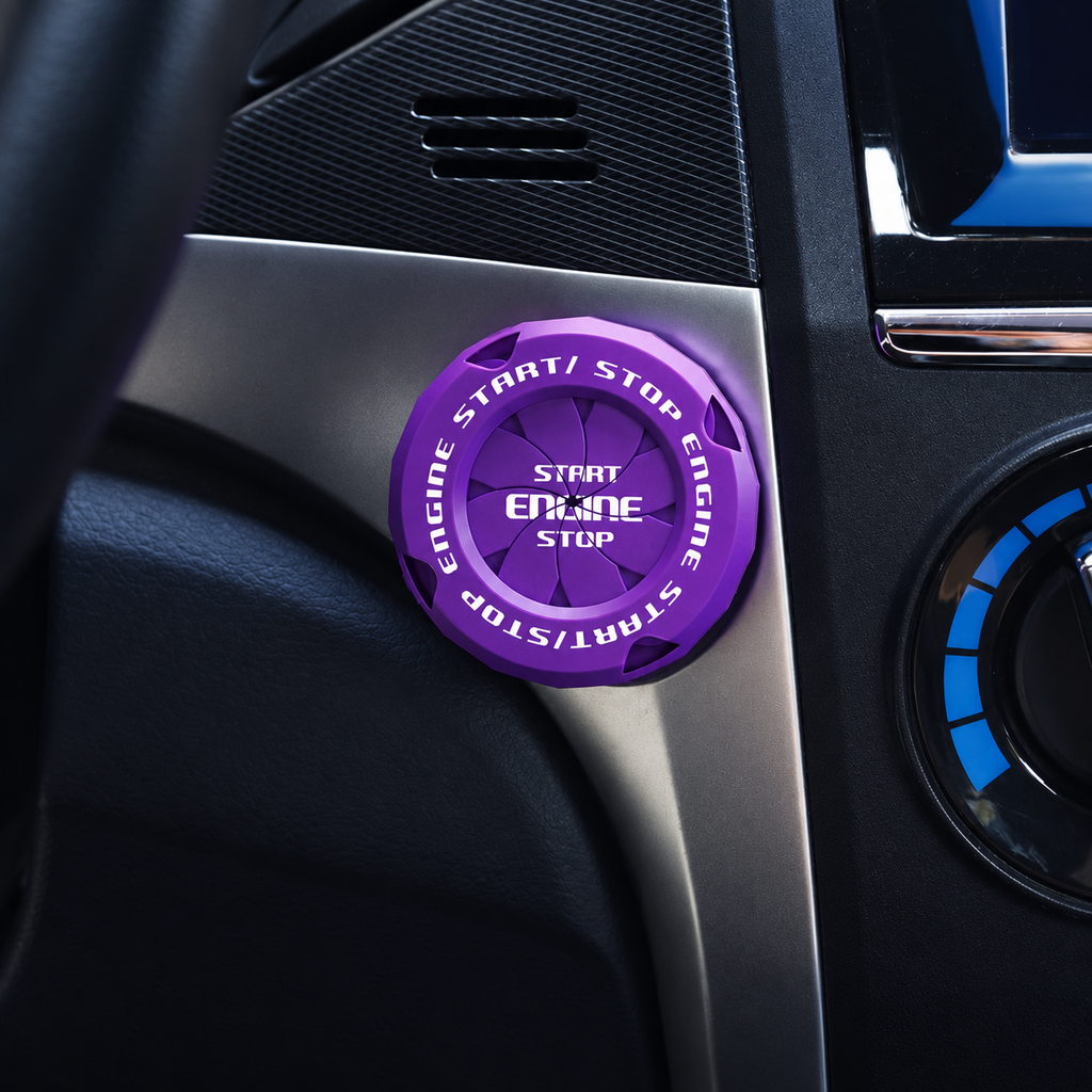 Purple rotary engine start button cover
