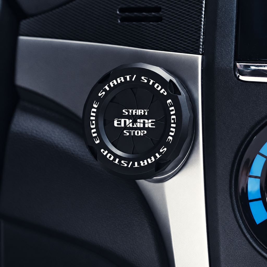 Black rotary engine start button cover