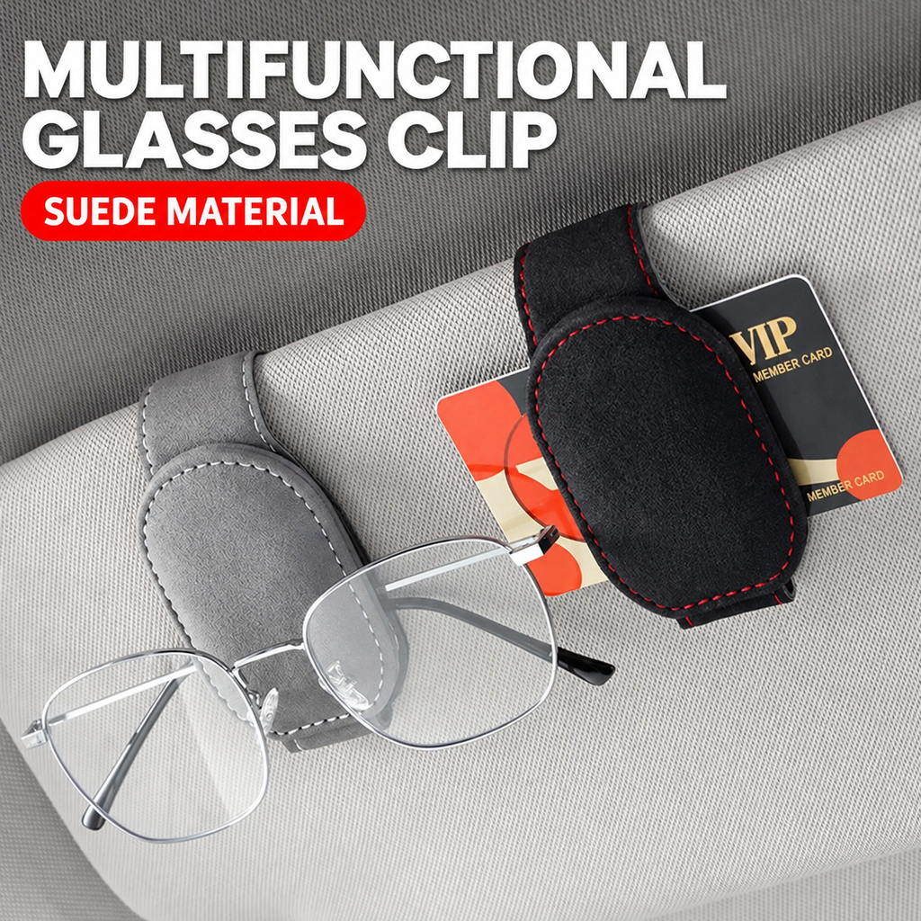 Multifunctional car visor glasses clip