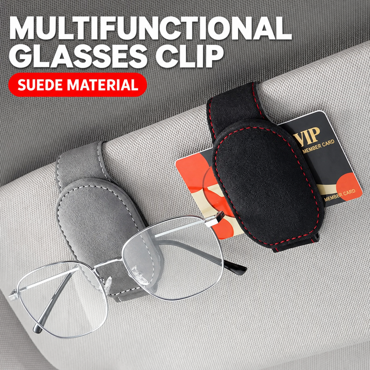 Multifunctional car visor glasses clip